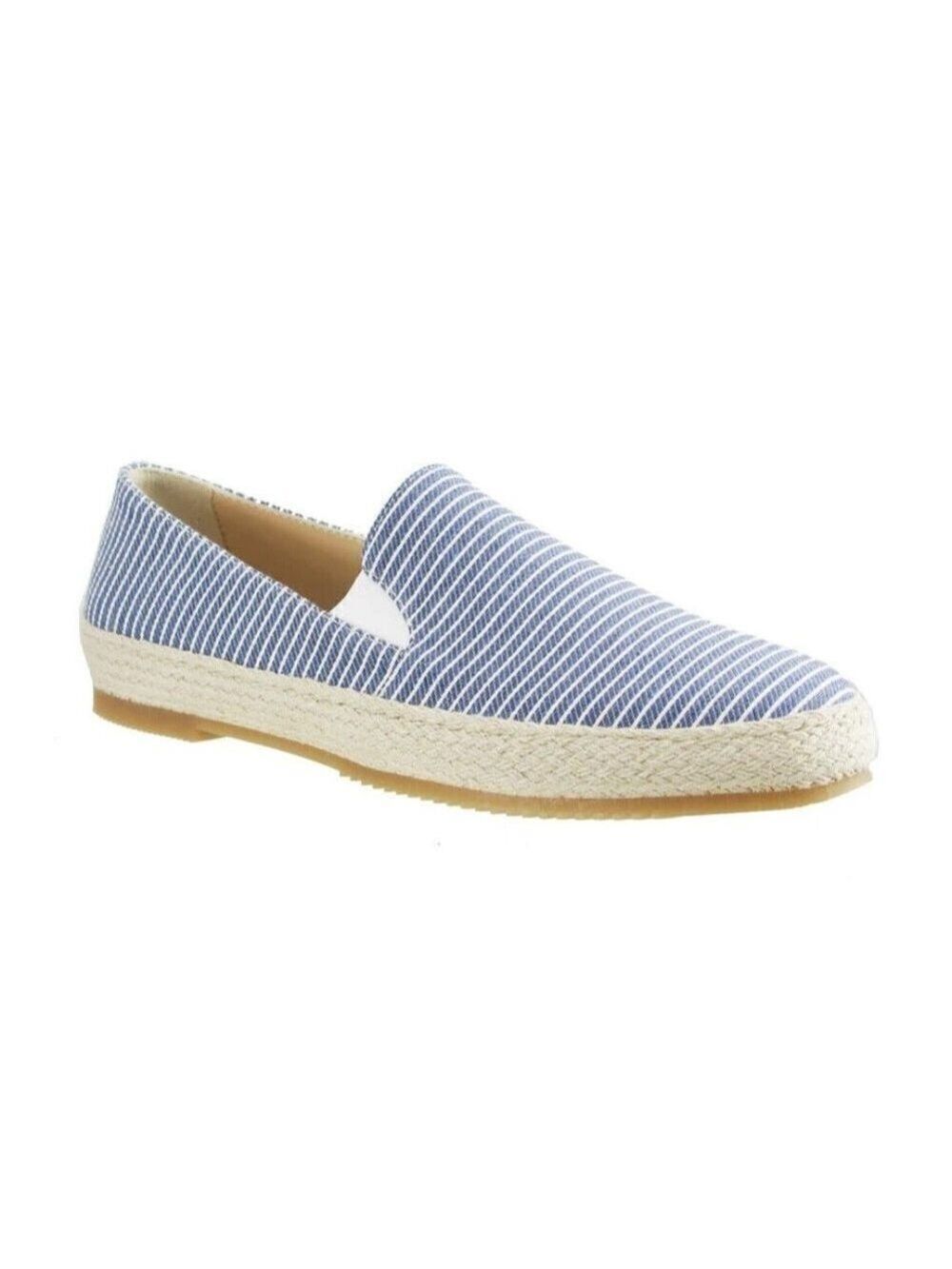 RON White Women Blue Striped "Delilah" Espadrille Loafer